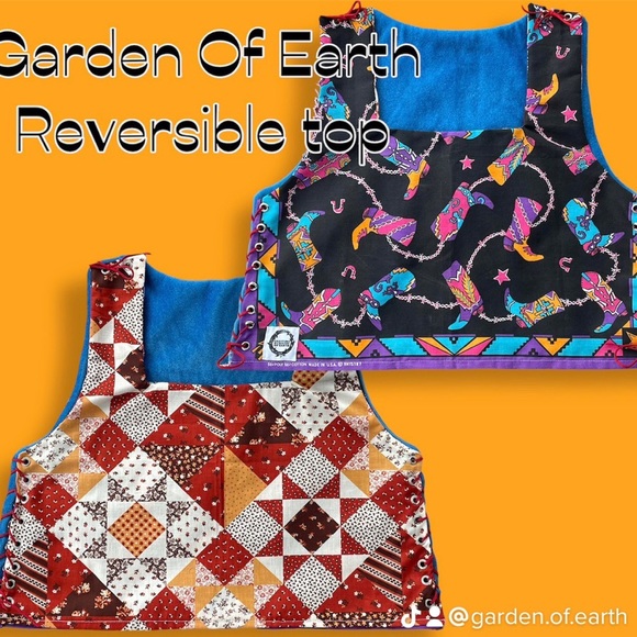 Tops - Handmade reversible western top